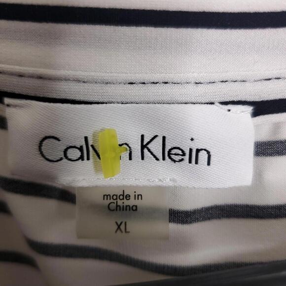 Calvin Klein Dress Womens XL Short Sleeve Shift Mixed Media Stripes Stretchy - Picture 5 of 8